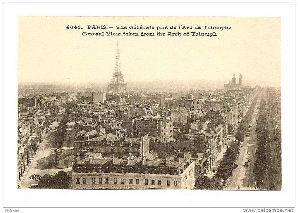 Paris: Vue Générale Prise De L' Arc De Triomphe, Tour Eiffel (08-1102) - District 17