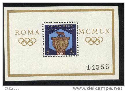 Jeux Olympiques 1960  Costarica 2 Feuillets **  Never Hinged TB  Wolf Of Rome - Ete 1960: Rome