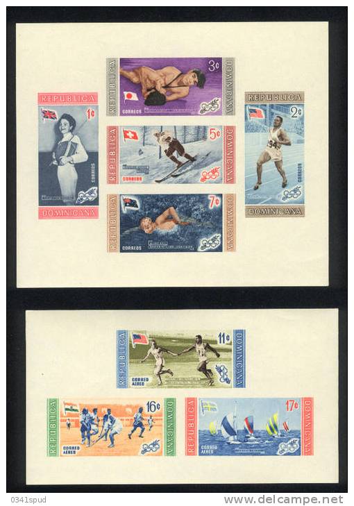 Jeux Olympiques 1956 Melbourne  Dominicaine ** Never Hinged  Athlétisme, Hockey Sur Gazon, Escrime, Natation, Lutte - Sommer 1956: Melbourne