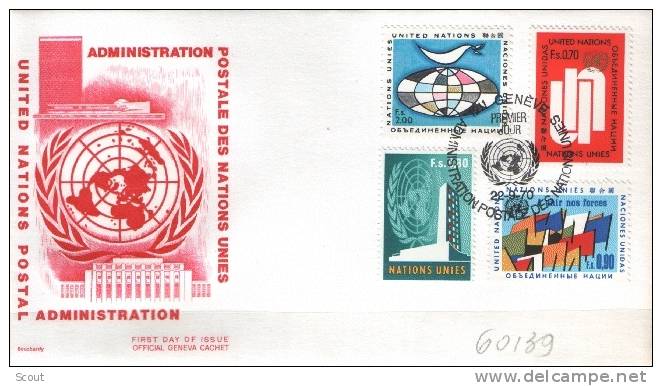 ONU GINEVRA - 1970 - SERIE ORDINARIA - YT 6-14 FDC - Covers & Documents