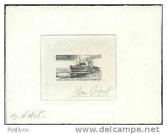 FRENCH SOUTHERN & ANTARTIC TERRITORY TAAF 1980, Ship Icebreaker 7.50, Signed P [prueba,Druckprobe,épreuve,prova,proeven] - Non Dentelés, épreuves & Variétés