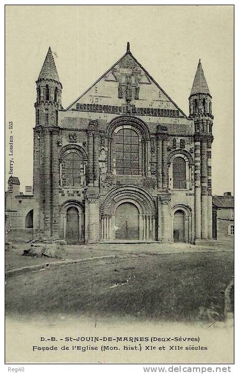 D79 - ST JOUIN DE MARNES  -  Façade De L'Eglise XIe Et XIIe Siècles - Saint Jouin De Marnes