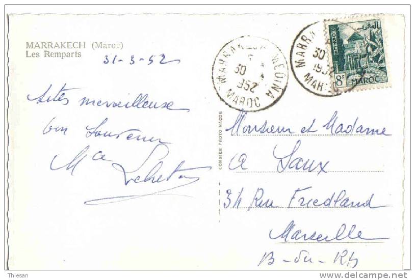 Maroc Morocco Marruecos Marocco Marrakech Médina 30 3 52 Sur Carte Lettre Brief Karte Carta Cover Card - Cartas & Documentos