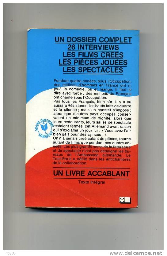 - CHANTONS SOUS L´OCCUPATION . PAR A. HALIMI . EDIT. MARABOUT  1977 - Musique