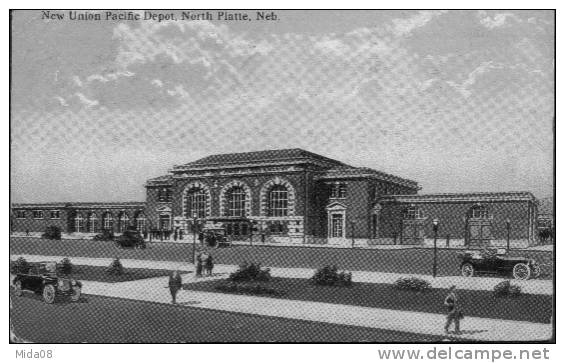 ETATS UNIS. NEBRASKA. NEW UNION PACIFIC DEPOT, NORTH PLATTE, NEB.carte Colorisee. - North Platte