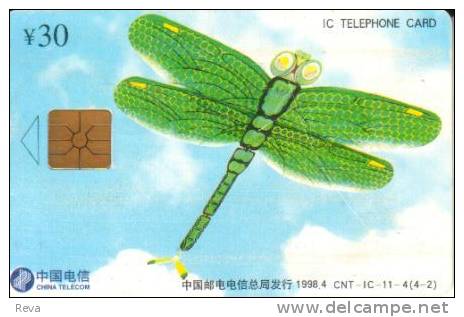 CHINA 30 Y DRAGON FLY INSECT INSECTS  FRONT & BACK  CARTOON CHIP SPECIAL  PRICE !! READ DESCRIPTION !! - Chine