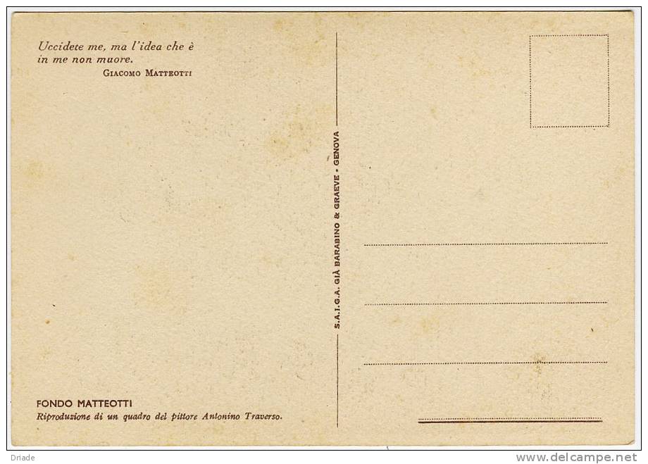 CARTOLINA MILITARE-FASCISMO-SECONDA GUERRA-ILLUSTRATORE ANTONINO TRAVERSO-FONDO MATTEOTTI- - Guerra 1939-45