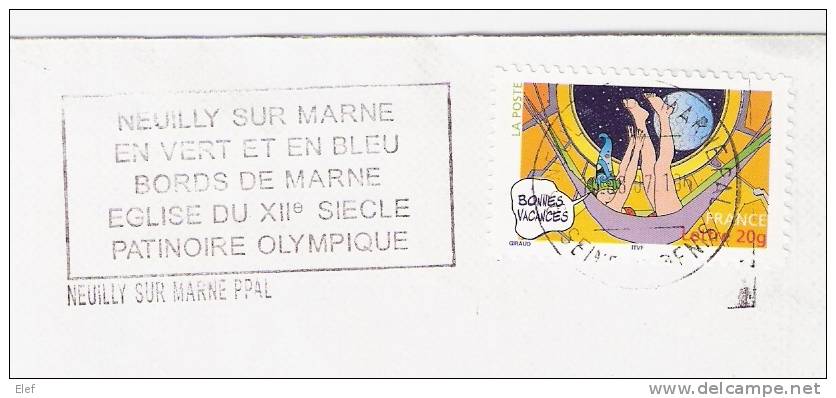Flamme Sur Lettre De NEUILLY-sur-Marne (Seine-St-Denis) " Patinoire Olympique " ; 2007 ; TB - Figure Skating
