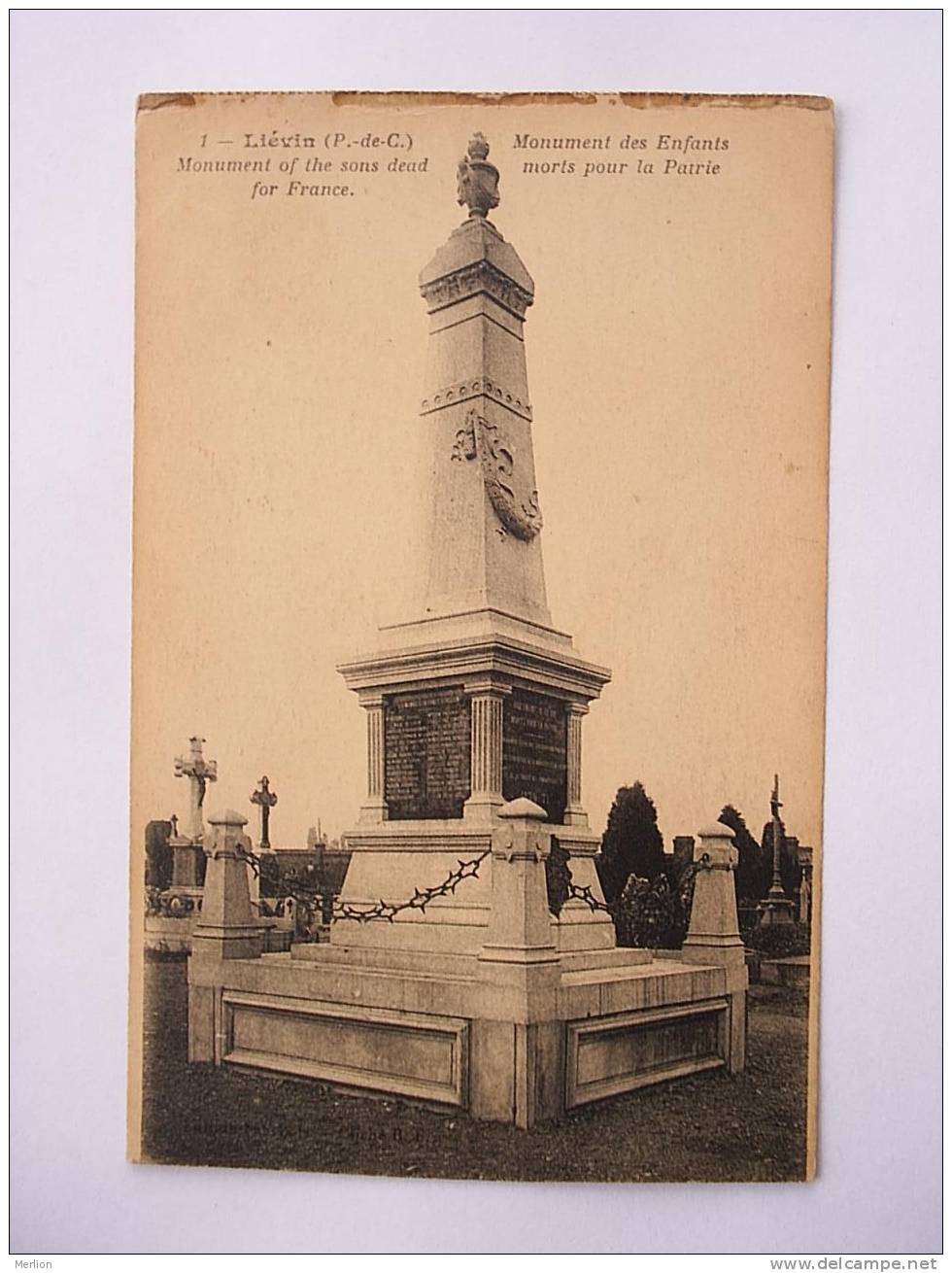 62 LIEVIN - Monument Des Enfants Morts Pour La Patrie-  Guerre 1914-1918    VF  D20544 - Lievin