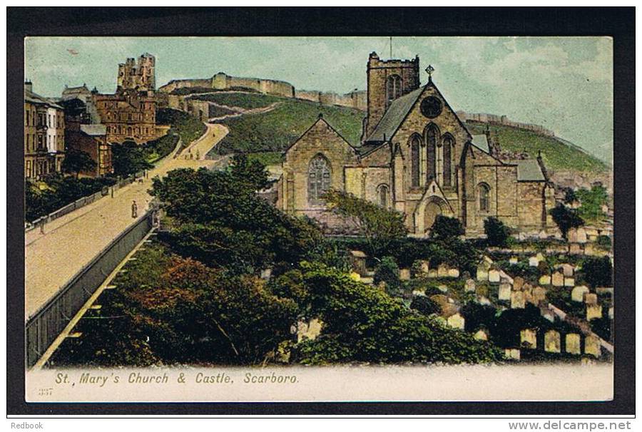 Early Postcard St Mary's Church Graveyard & Castle Scarborough Yorkshire - Ref B100 - Scarborough