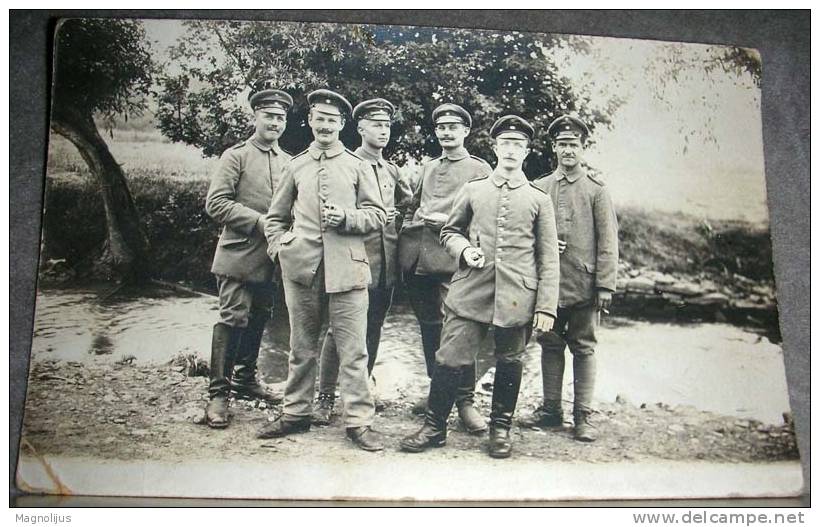 Germany,Army,Soldiers,uniformes,WWI,Rare Stamp Of Anti-aircraft Battalion,Air Defence Unit Seal,Original Photo,postcard - 1914-1918: 1st War