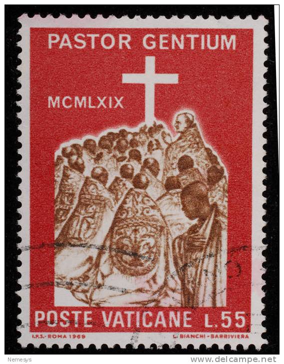 1969 VIAGGIO PAOLO VI IN UGANDA 55L. USATO (SASS 474) - Used Stamps