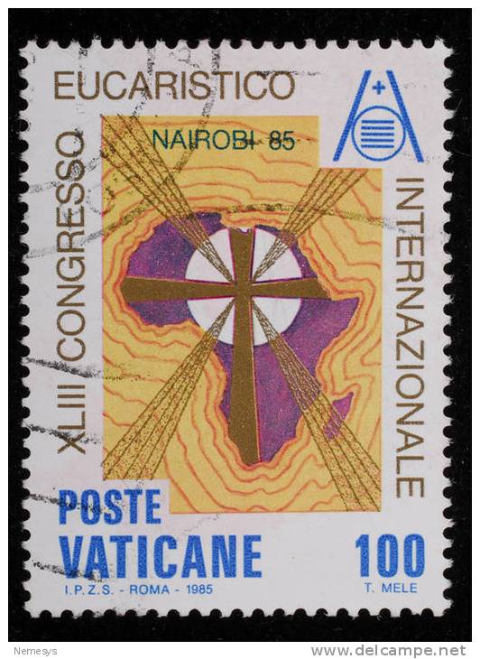 1985 43° CONGRESSO EUCARISTICO 100L. USATO (SASS 776) - Oblitérés