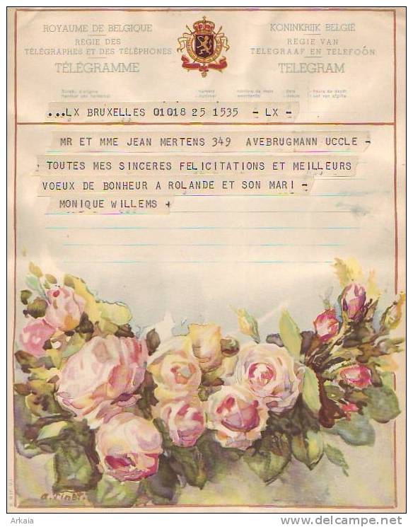 TELEGRAMME = B.8 (F.V.) + Cachet Verso St Gilles-Bxl - Telegraph [TG]