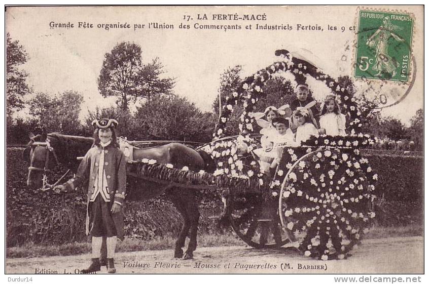 LA FERTÉ-MACÉ (Orne).  Grande Fêtes De L'Union Des Commerçants Et Industriels Fertois Les 9 Et ?? (Timbre)/Mousse Et ... - La Ferte Mace