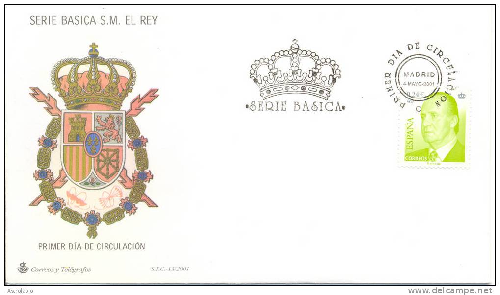 Espagne FDC 2001 " Roi Juan Carlos I " Yvert 3362 - Familias Reales