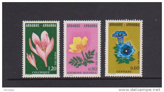 Andorra-1975 Flowers  MNH Set - Unused Stamps