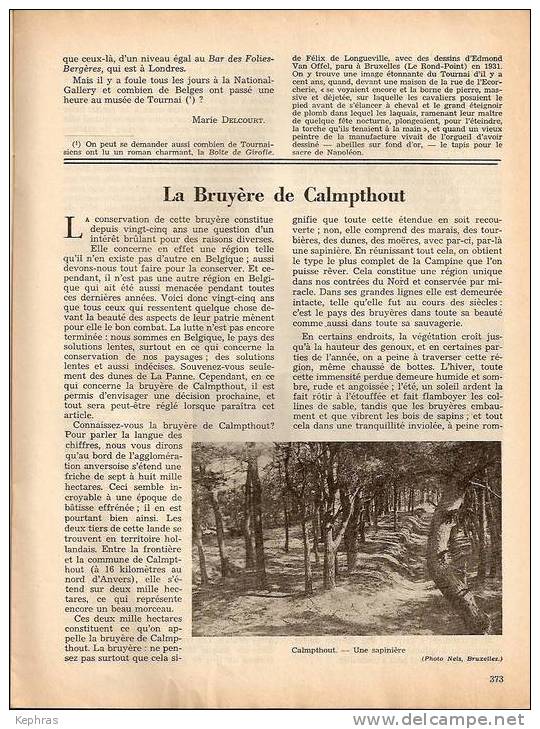 Touring Club Belgique N° 24 Décembre 1937 - Articles Sur TOURNAI / CALMPHOUT Voir Descripitif - 1900 - 1949