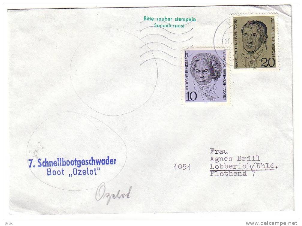 ALLEMAGNE - Lettre 1970 - Yvert 479 & 480 - Briefe U. Dokumente