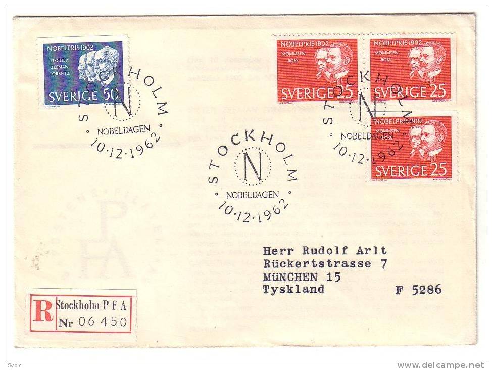 SUEDE Recommandé  Pour L'Allemagne- 1962 - Yvert 499,499b & 500 - Storia Postale