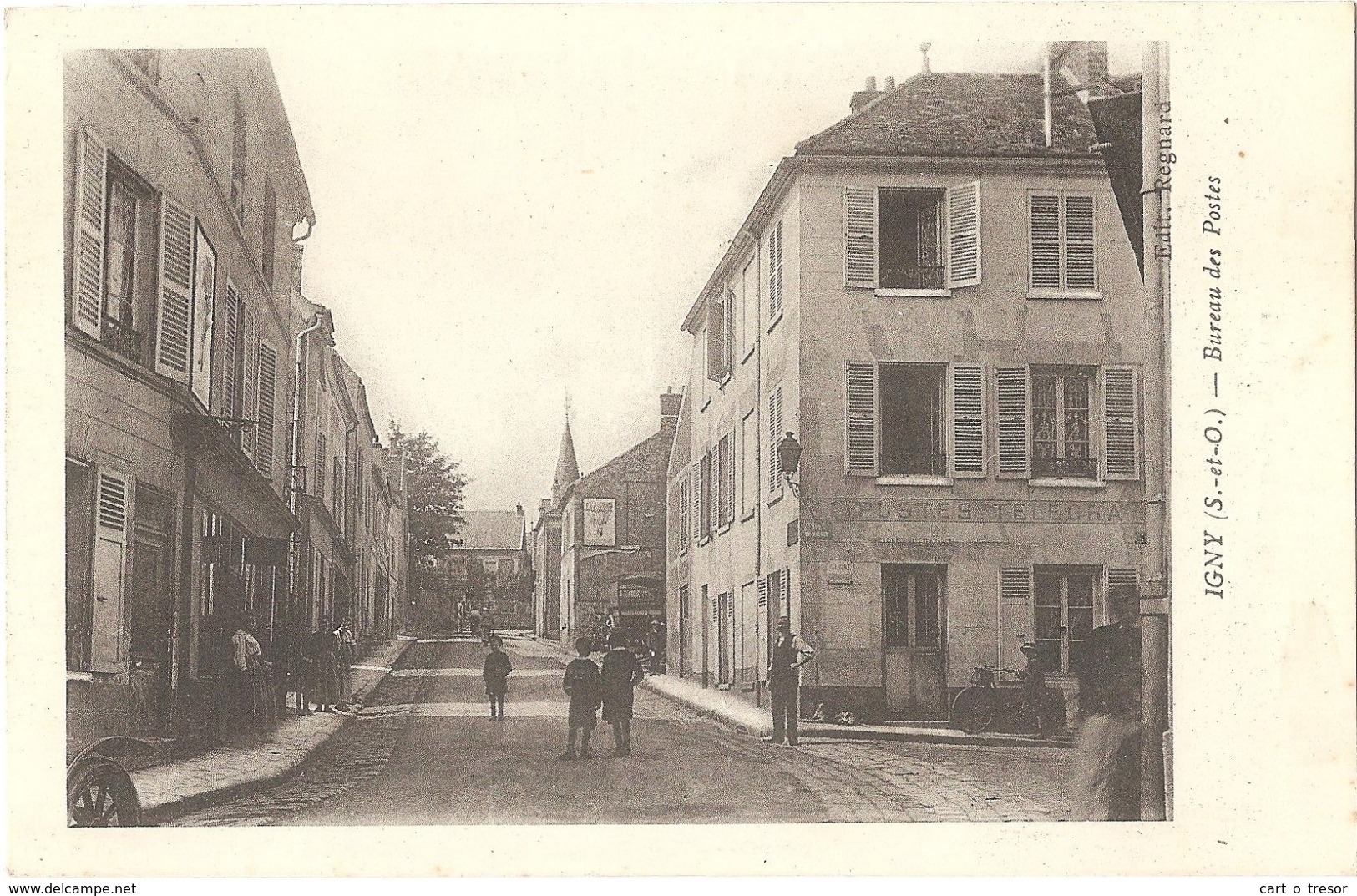 CPA 91 IGNY - BUREAU DES POSTES - (éditeur : Imp. E. Le Deley) - Igny