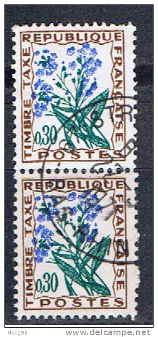 F+ Frankreich 1964 Mi 99 Portomarken: Vergißmeinnicht (Paar) - 1960-.... Used
