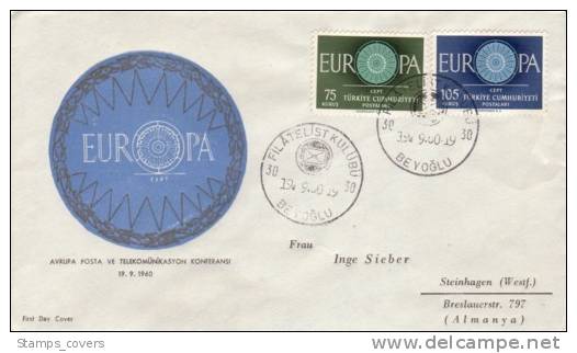 TURKEY FDC MICHEL 1774/75 €80.00 EUROPA 1960 - 1960