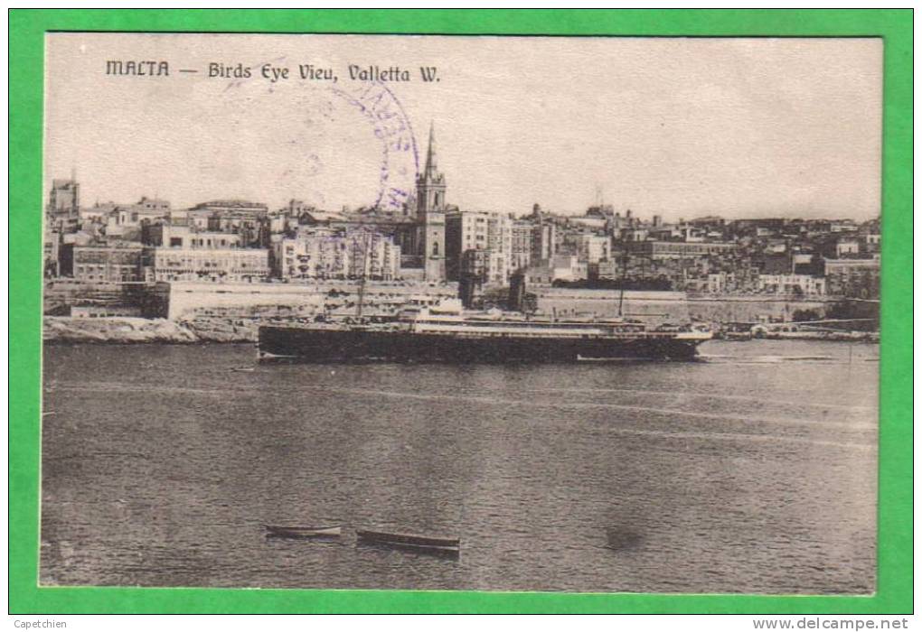 MALTA - BIRD EYE VIEU VALLETTA W. - Malte