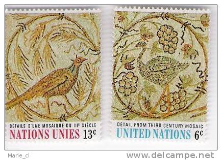 Lot 2 Timbres Nations Unies - Mosaïques- - Museums