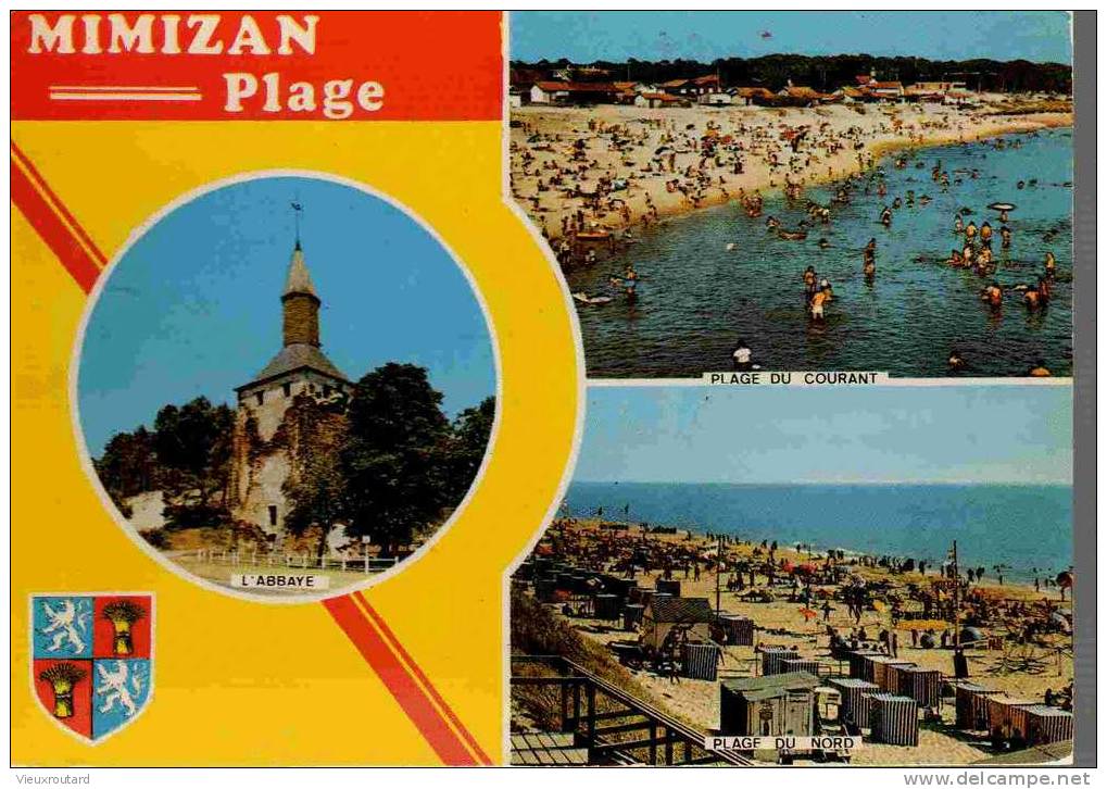 CPSM. MIMIZAN PLAGE. TAMPON DOS MARINA. CAMPING CARAVANING MOTELS. DATEE 1973. - Mimizan Plage