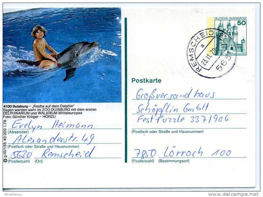 DAUPHIN / ENTIERPOSTAL ALLEMAGNE / STATIONERY GERMANY / ZOO DUISBURG - Other & Unclassified