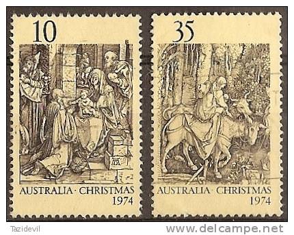 AUSTRALIA - 1974 Christmas. Scott 600-1. Used - Used Stamps