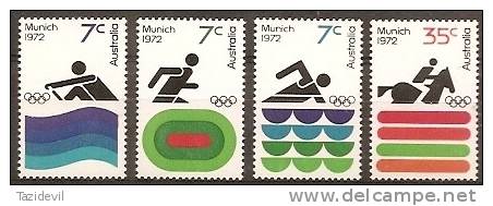 AUSTRALIA - 1972 Olympic Games. Scott 527-30. MNH ** - Mint Stamps