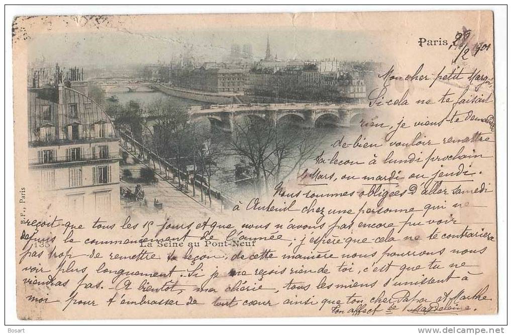 Timbre Mouchon N°116 Sur CPA Paris01La Seine Au Pont Neuf.B.F.135.jpg - Lettres & Documents