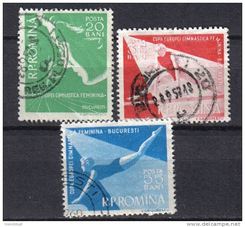 Rumänien; 1957; Michel 1639/41 O; Europa Turnmeisterschaft; - Gebraucht