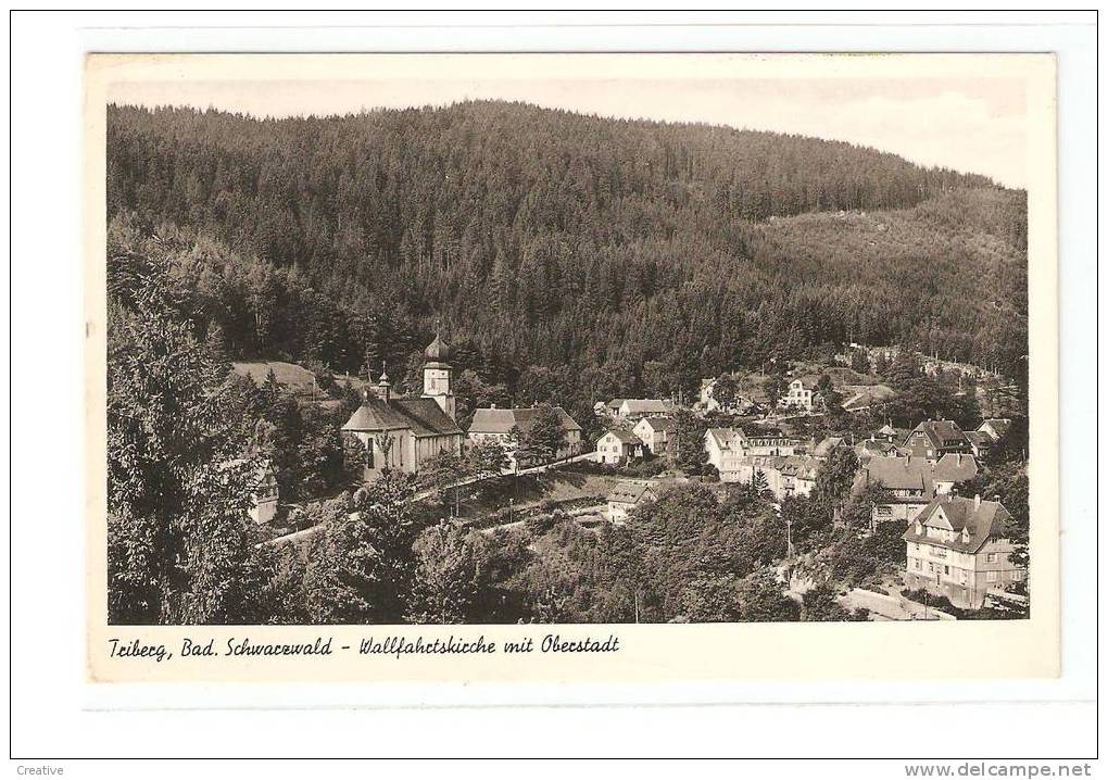 Triberg,Bad.Schwarzwald  - Wallfahrtskirche Mit Oberstadt 1952 - Triberg