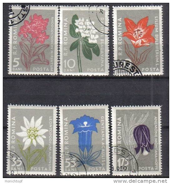 Rumänien; 1957; Michel 1647/54 O; Karpaten Flora; Nur 6 Marken! - Oblitérés