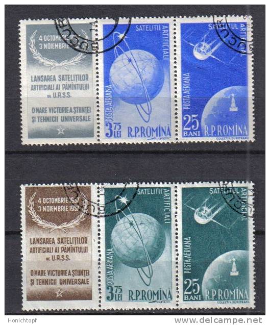 Rumänien; 1957; Michel 1677/80 O; Start Der Ersten Sowjetischen Satelliten; - Used Stamps