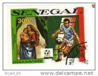 Timbre Oblitéré Sénégal Football Coupe Du Monde De Football En Italie 1990 - 1990 – Italien