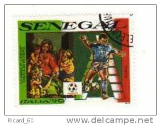 Timbre Oblitéré Sénégal Football Coupe Du Monde De Football En Italie 1990 - 1990 – Italy