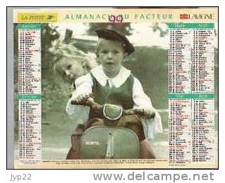 Calendrier Almanach Finistère 1999 Lavigne Enfants Couple - Scooter - Grossformat : 1991-00