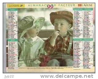 Calendrier Almanach Finistère 1999 Lavigne Enfants Couple - Scooter - Grand Format : 1991-00