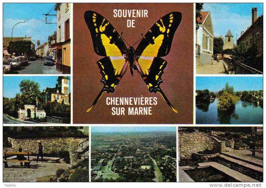 Carte Postale 94.  Chennevières-sur-Marne Papillon  Trés  Beau Plan - Chennevieres Sur Marne