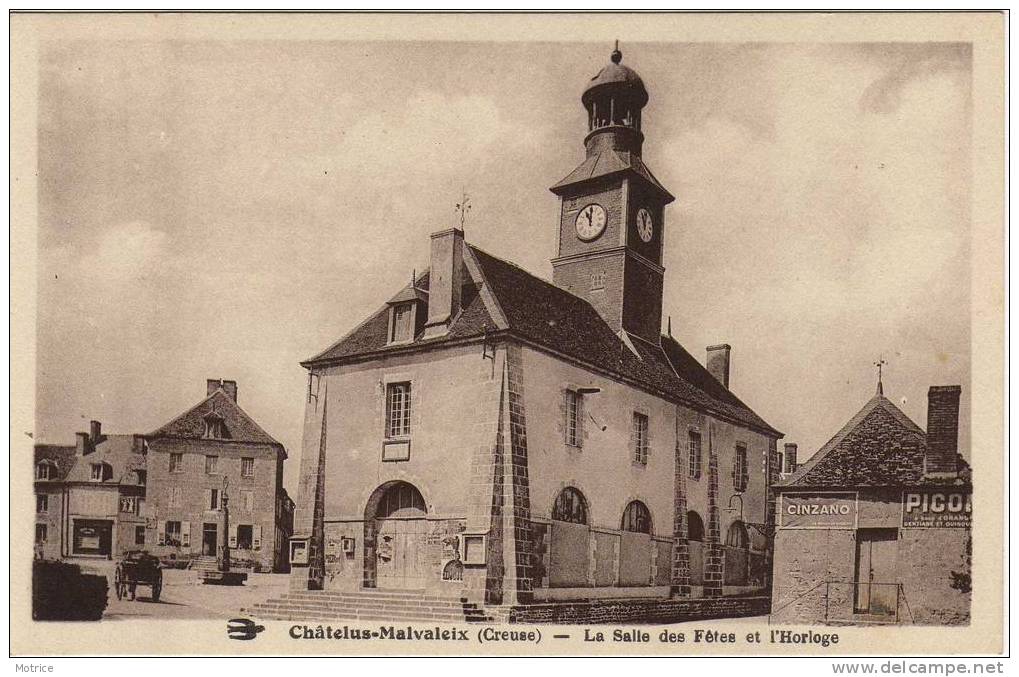 CHATELUS-MALAVEIX        La Salle Des Fêtes Et L'Horloge. - Chatelus Malvaleix