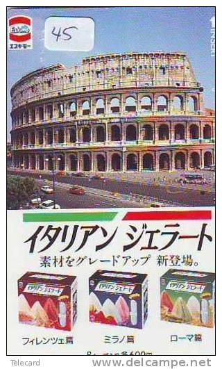 Télécarte ITALIE Reliée (45) Phonecard ITALY RELATED * Telefonkarte ITALIA Verbunden - Japan - ROMA Colosseum - Kultur