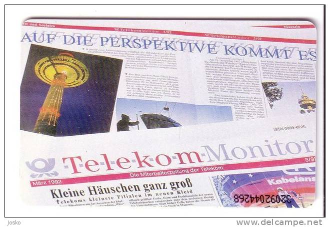 FUR KREATIVE MITARBEIT...Ihre Monitor Redaktion  ( Germany Rare A 10 06.92 ) Newspaper - News Paper - Journal  Gazette - A + AD-Series : D. Telekom AG Advertisement