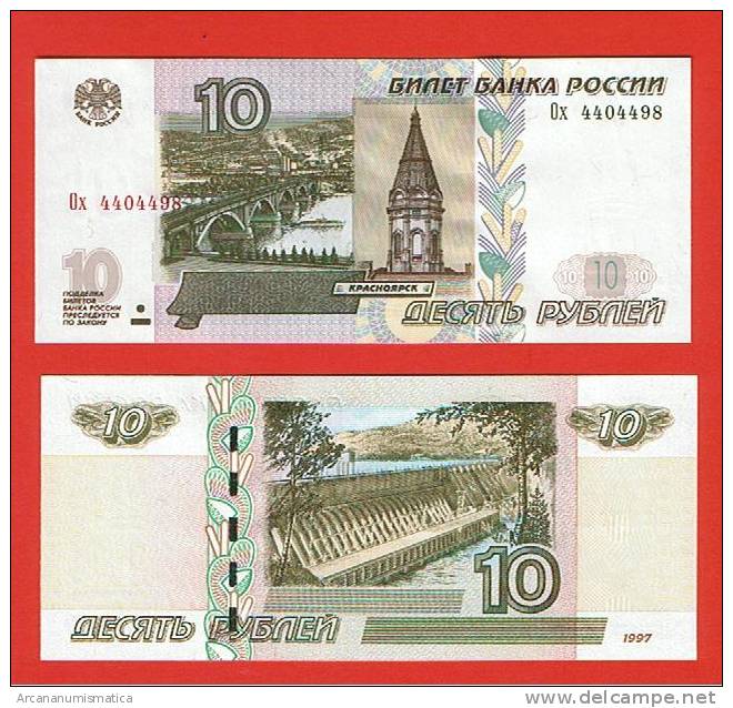 RUSIA  10   RUBLOS 1997  KM#268  SC/UNC/PLANCHA   DL-5763 - Russie