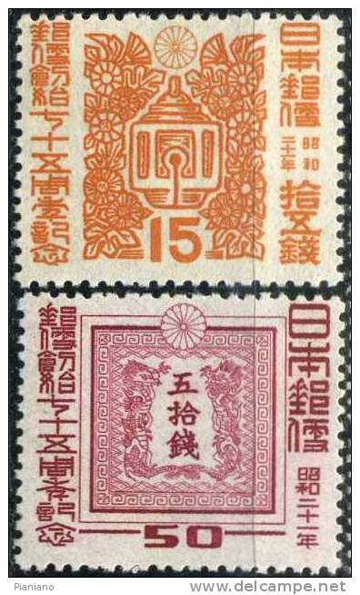 PIA - JAP - 1946 : 75° Du Service Postal - (Yv 350-53) - Nuovi