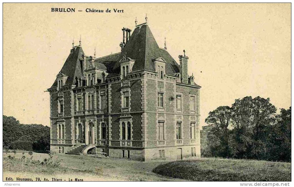 CPA 72 : BRULON  Chateau De Vert   A VOIR  !!! - Brulon