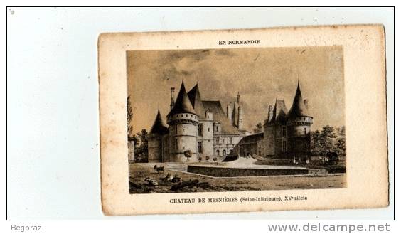 CHATEAU DE MESNIERES          LITHOGRAPHIE - Mesnières-en-Bray